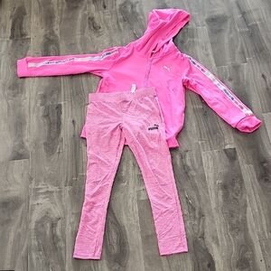 Puma Vibrant Pink Hoodie and Leggings Set